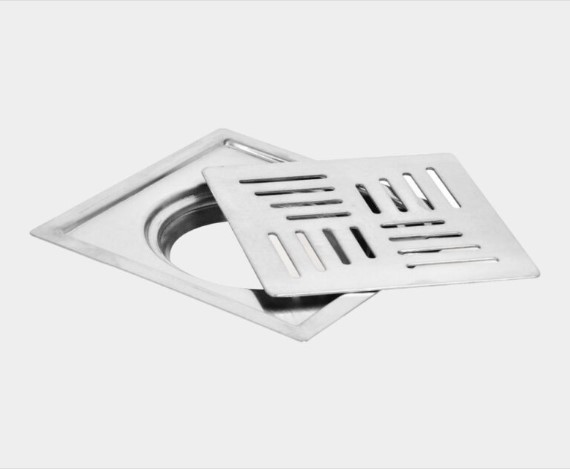 PR-127 Flat Cut Floor Drain Stainless Steel Commercial Kitchen Heavy-Duty Grate Tray Water Drainage Rack Restaurant Industrial Food Prep Anti-Slip Rustproof Easy Clean Professional Grade Durable Tiled Surface High Flow Design